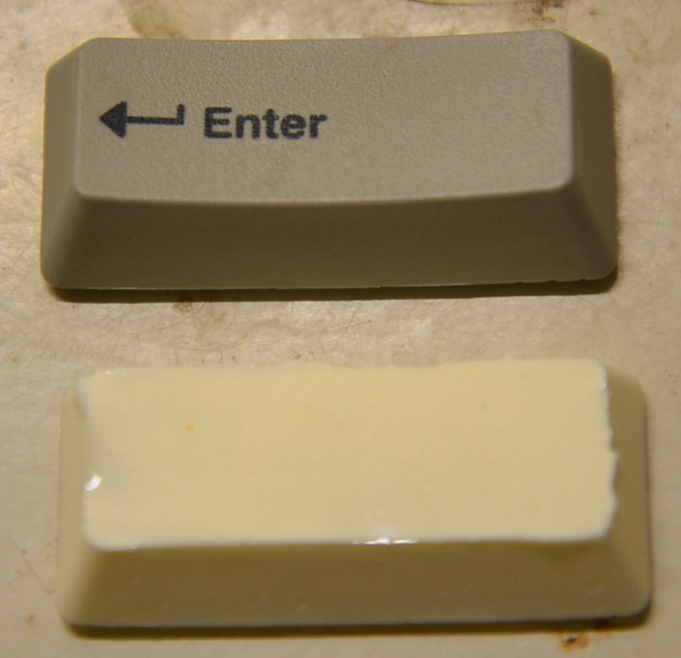 Top of key caps.